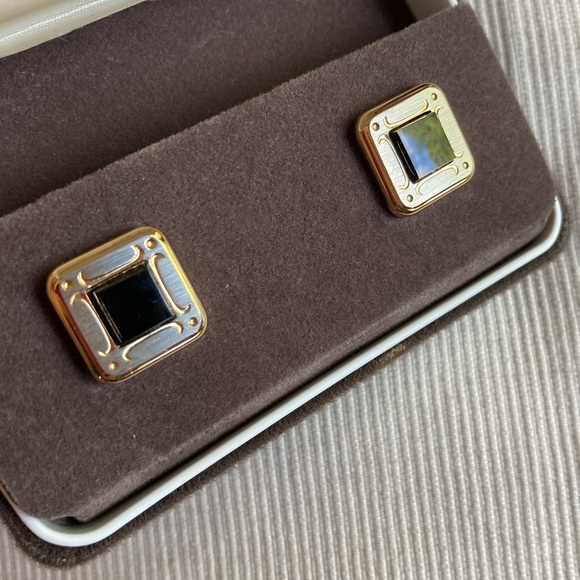 Vintage Swank mens square cuff links with original box - Picture 3 of 14